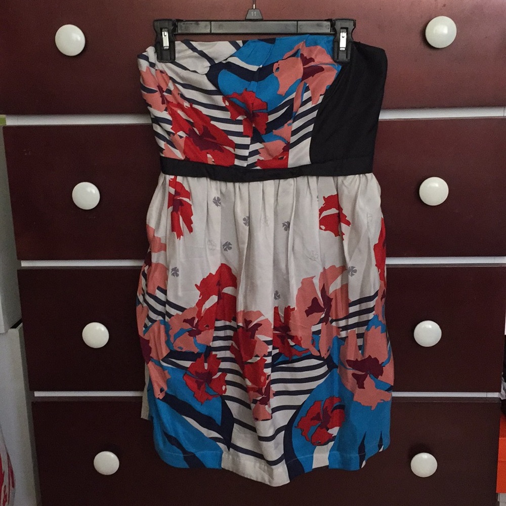 Hype / Strapless Floral Spring Dress / 6